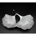 1193 - LEAF GINKGO DOUBLE COMPARTMENT DISH